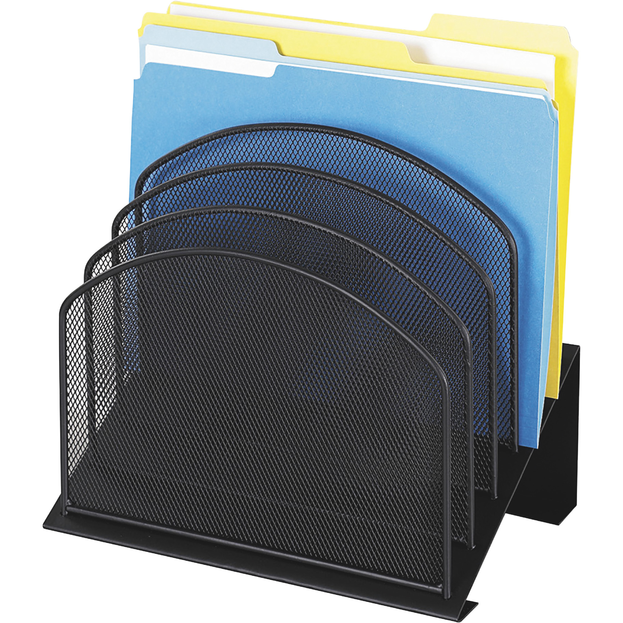Mayline Safco Onyx 5 Tiered Sections Desktop Organizer, Black, Model# 3257BL